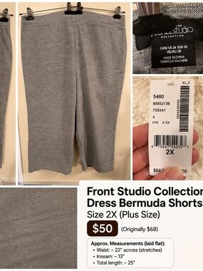 Michele Light Gray Dress Bermuda Capris